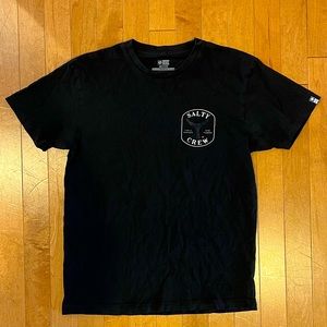 Salty Crew Thrill Seekers Risk Takers Whale Tail Graphic Tee Shirt Black Medium